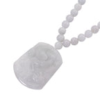 D'Joy EXTREM SELTEN Natürliche Weiße Jade Halskette ca. 50 cm 925 Silber rhodiniert ca. 400.00 ct