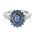 D'Joy AA Ceylon-Saphir Ring 925 Silber rhodiniert (Größe 17.00) ca. 1,23 ct