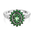 D'Joy AA Tsavorite Granat Ring 925 Silber rhodiniert (Größe 17.00) ca. 1,07 ct