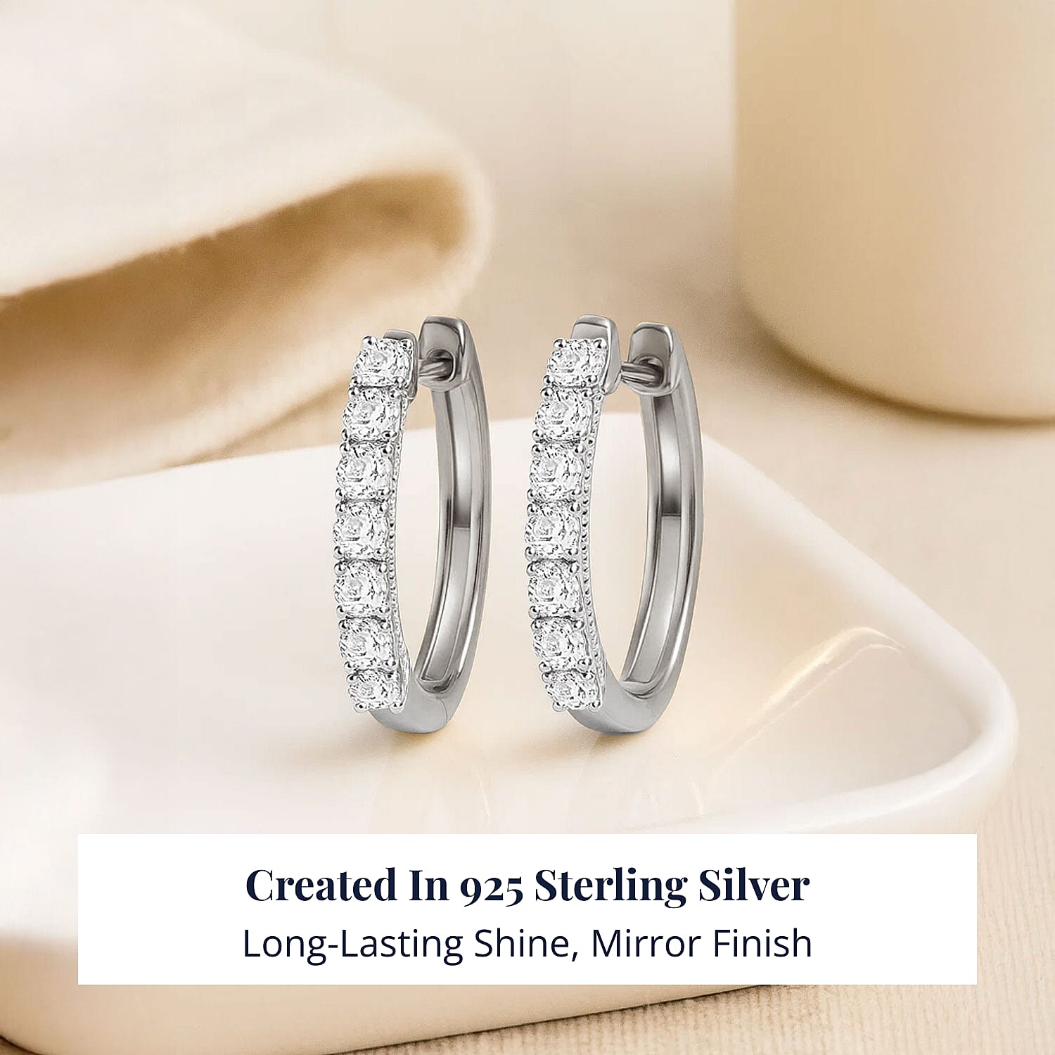 D'Joy Lab Grown Diamant Ohrringe 925 Silber Rhodiniert (10-15 Werktage Lieferzeit) ca. 1.00 ct