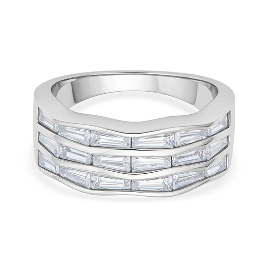 LUSTRO STELLA Weißer Zirkonia Ring 925 Silber rhodiniert, (Größe 20.00)