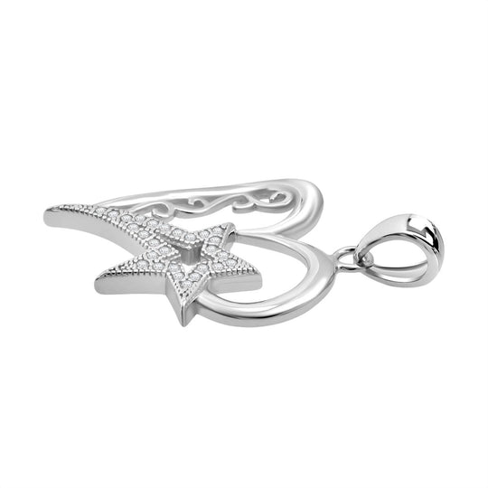 Lustro Stella Weißer Zirkonia Anhänger 925 Silber rhodiniert