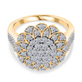 LUXURIANT DIAMOND - Lab Grown Diamant SI-GH SGL zertifiziert Ring 925 Silber 750 Gelbgold Vermeil (Größe 18.00) ca. 1.33 ct