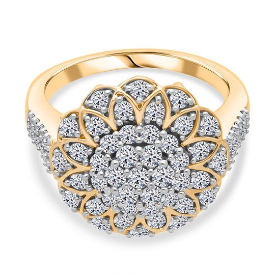 LUXURIANT DIAMOND - Lab Grown Diamant SI-GH SGL zertifiziert Ring 925 Silber 750 Gelbgold Vermeil (Größe 18.00) ca. 1.33 ct