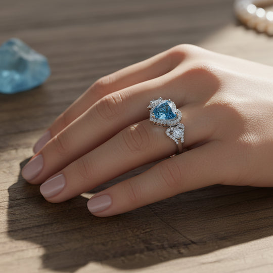 LUXURIANT DIAMOND - Lab Grown Blauer Diamant VS-EF, Lab Grown Diamant VS-EF IGI zertifiziert Ring 950 Platin (Größe 19.00) ca. 3.05 ct