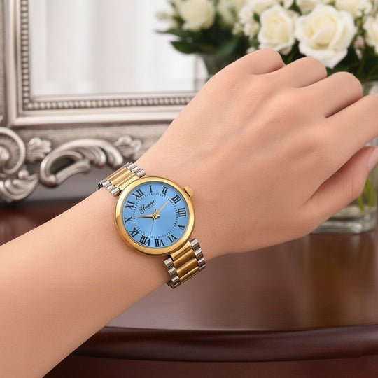 GENOA - Uhr mit Automatikwerk Dandong und Zifferblatt in Rosérosa, luxuriöses Design, bicolor