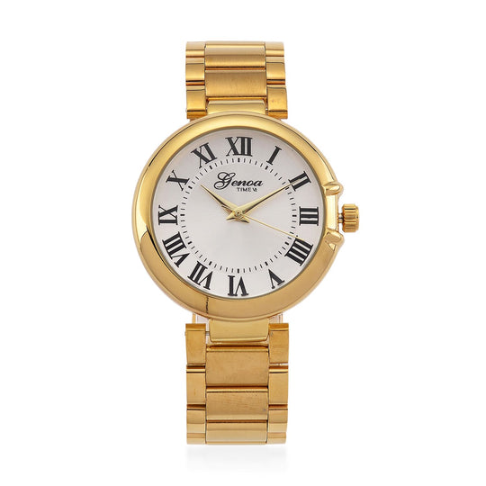 GENOA - Uhr mit Automatikwerk Dandong und Zifferblatt in Rosérosa, luxuriöses Design, bicolor