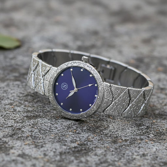 STRADA - Uhr mit japanischem PC21S Uhrwerk, blauem Sonnenschliff-Zifferblatt und Legierungsgehäuse