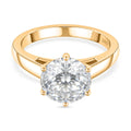 161 Facettiert Moissanit Ring 585 Gold (Größe 17.00) ca. 4,05 ct