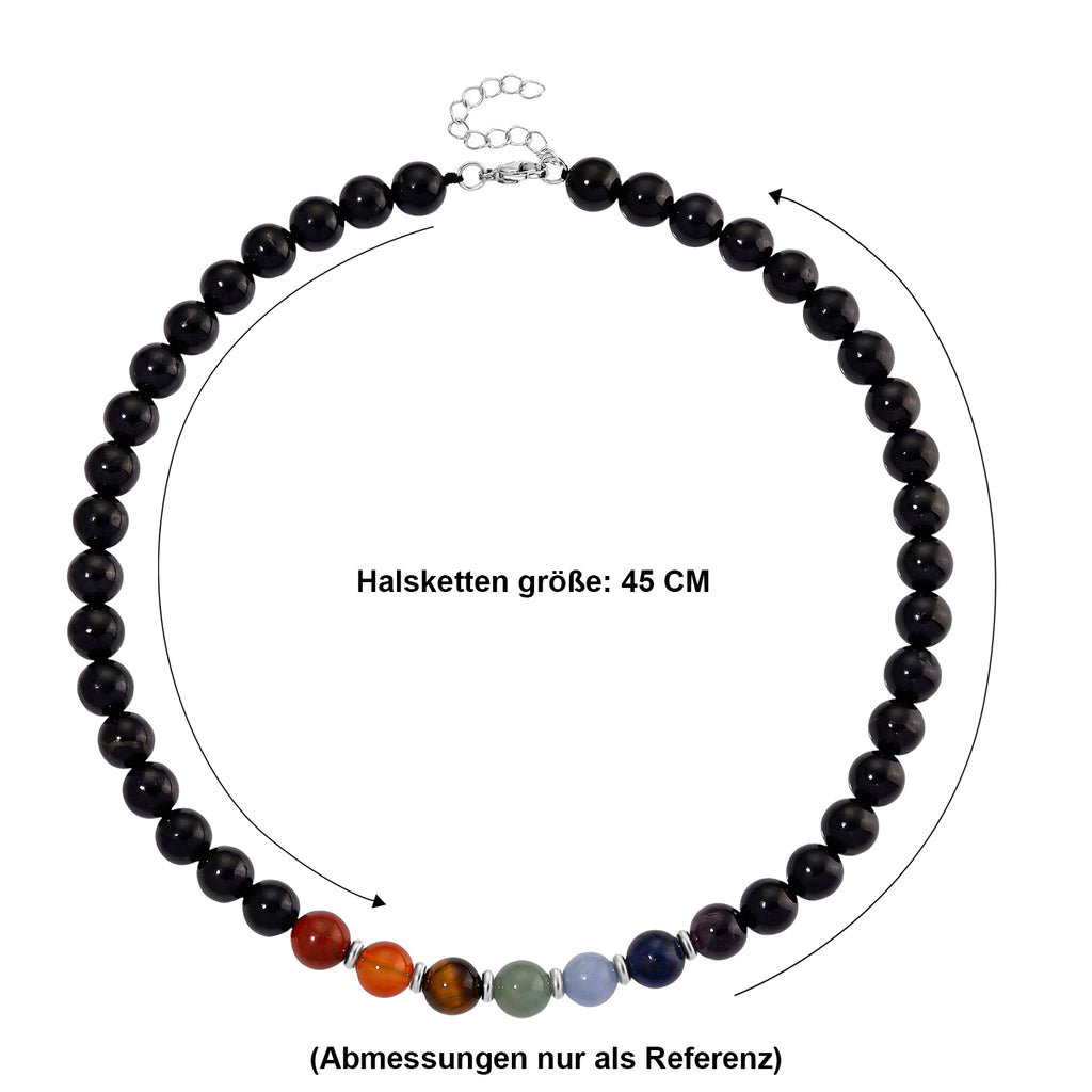 Shungit, Mehrfarbig Edelsteine Halskette ca. 45 cm ca. 300,00 ct.