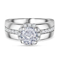 Lustro Stella Weißer Zirkonia Ring 925 Silber rhodiniert (Größe 17.00)