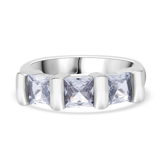 LUSTRO STELLA - Weißer Zirkonia Ring 925 Silber rhodiniert (Größe 21.00)