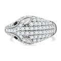 Lustro Stella Schwarzer Zirkonia, Weißer Zirkonia Panther Ring 925 Silber rhodiniert (Größe 18.00)
