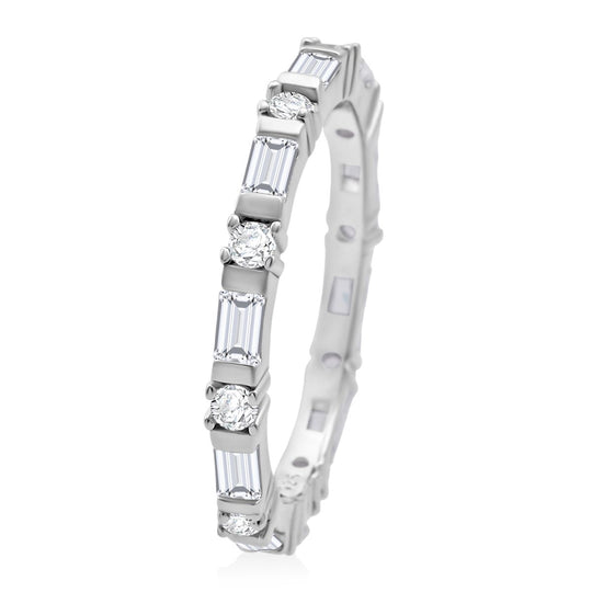 2er Set- Lustro Stella Weißer Zirkonia Ring 925 Silber rhodiniert (Größe 20.00)