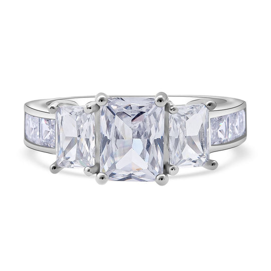 LUSTRO STELLA - Weißer Zirkonia Ring 925 Silber rhodiniert (Größe 18.00)