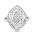 Lustro Stella Weißer Zirkonia Ring 925 Silber rhodiniert (Größe 17.00)