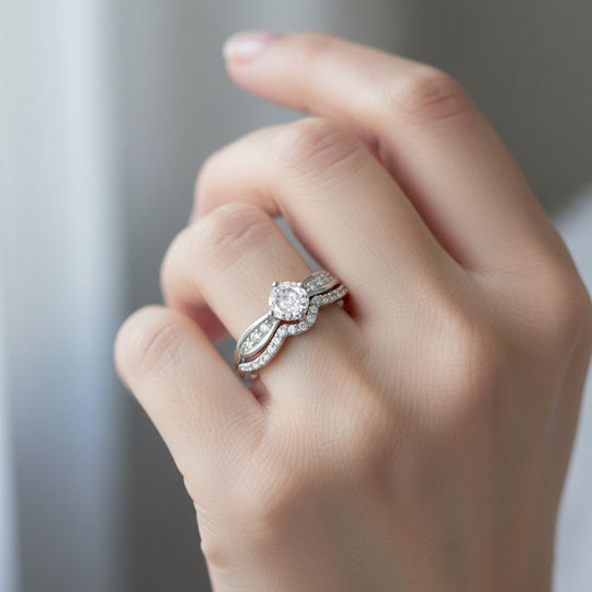 LUSTRO STELLA - Weißer Zirkonia Ring 925 Silber rhodiniert (Größe 19.00)