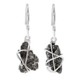 D'Joy Muonionalusta Meteorit Ohrringe 925 Silber rhodiniert ca. 31.76 ct