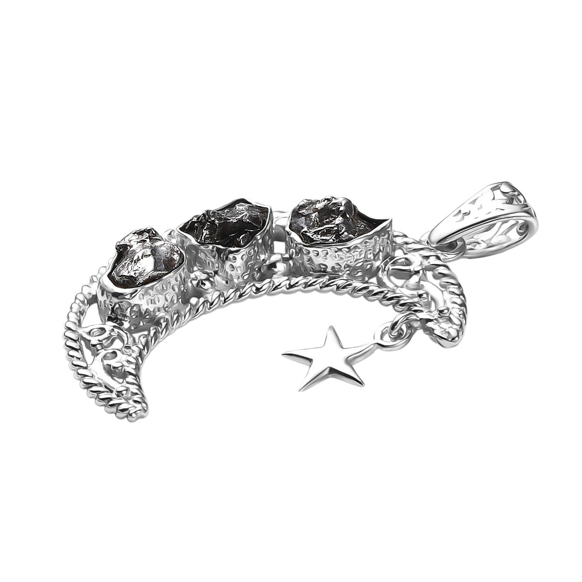 Muonionalusta Meteorit Anhänger 925 Silber rhodiniert ca. 12.03 ct