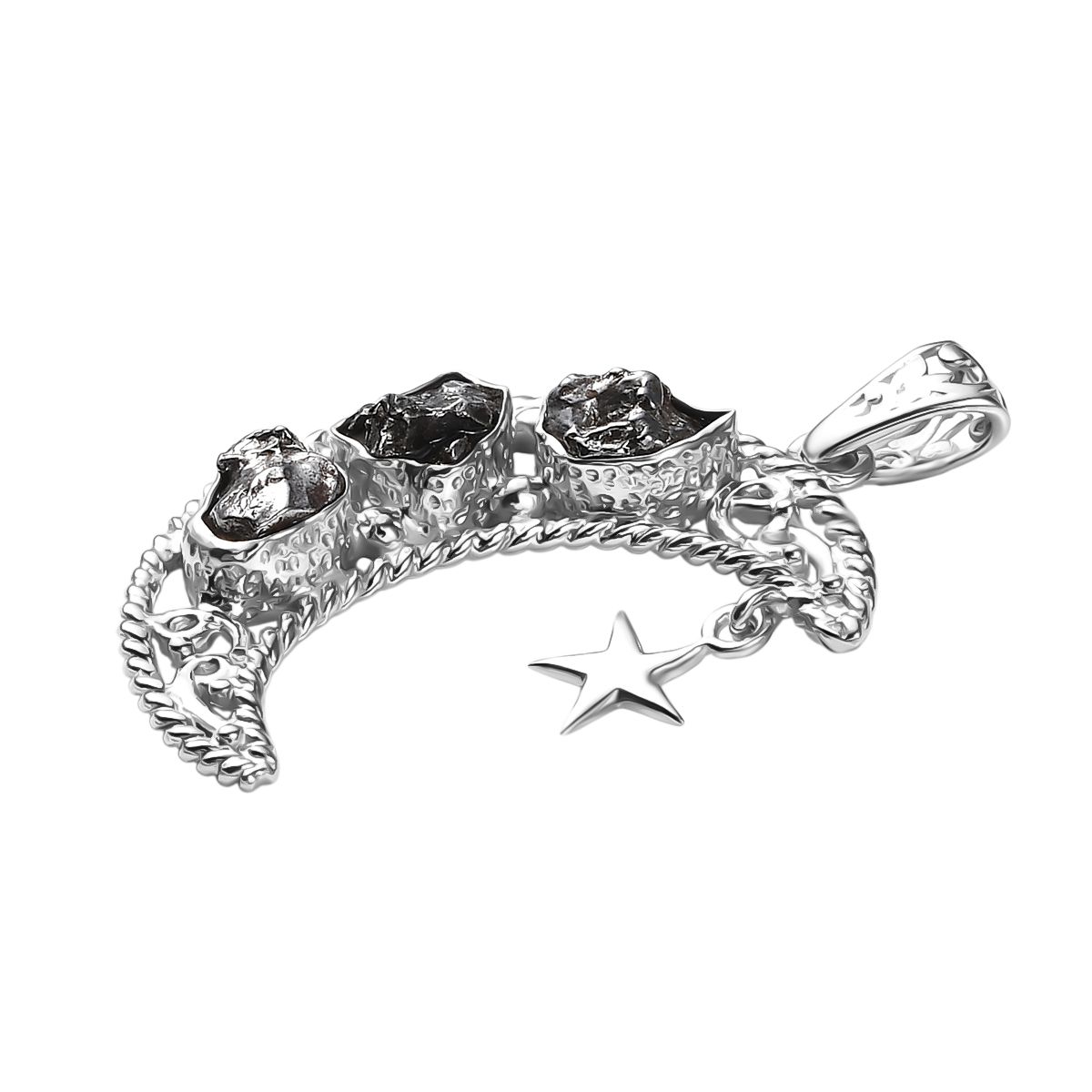 Muonionalusta Meteorit Anhänger 925 Silber rhodiniert ca. 12.03 ct