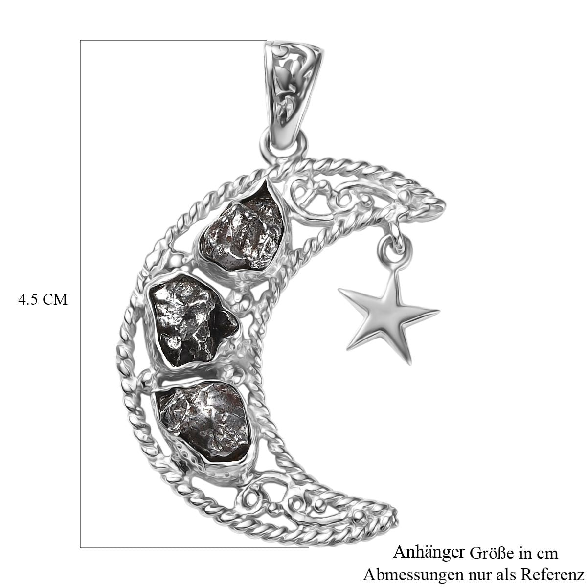 Muonionalusta Meteorit Anhänger 925 Silber rhodiniert ca. 12.03 ct