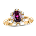 LUXURIANT DIAMOND - AAA Radiant Ember Granat, Lab Grown Diamant Ring 417 Gold (Größe 17.00) ca. 1,66 ct