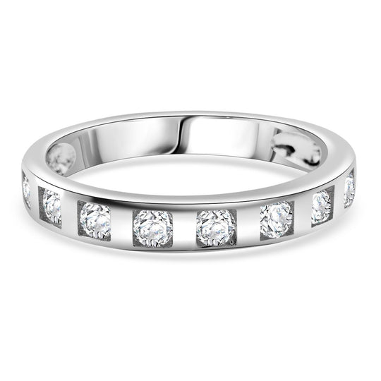 Lustro Stella Weißer Zirkonia Ring 925 Silber rhodiniert (Größe 18.00)