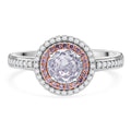 LUSTRO STELLA - Weißer Zirkonia, Rosa Zirkonia Ring 925 Silber rhodiniert (Größe 18.00)