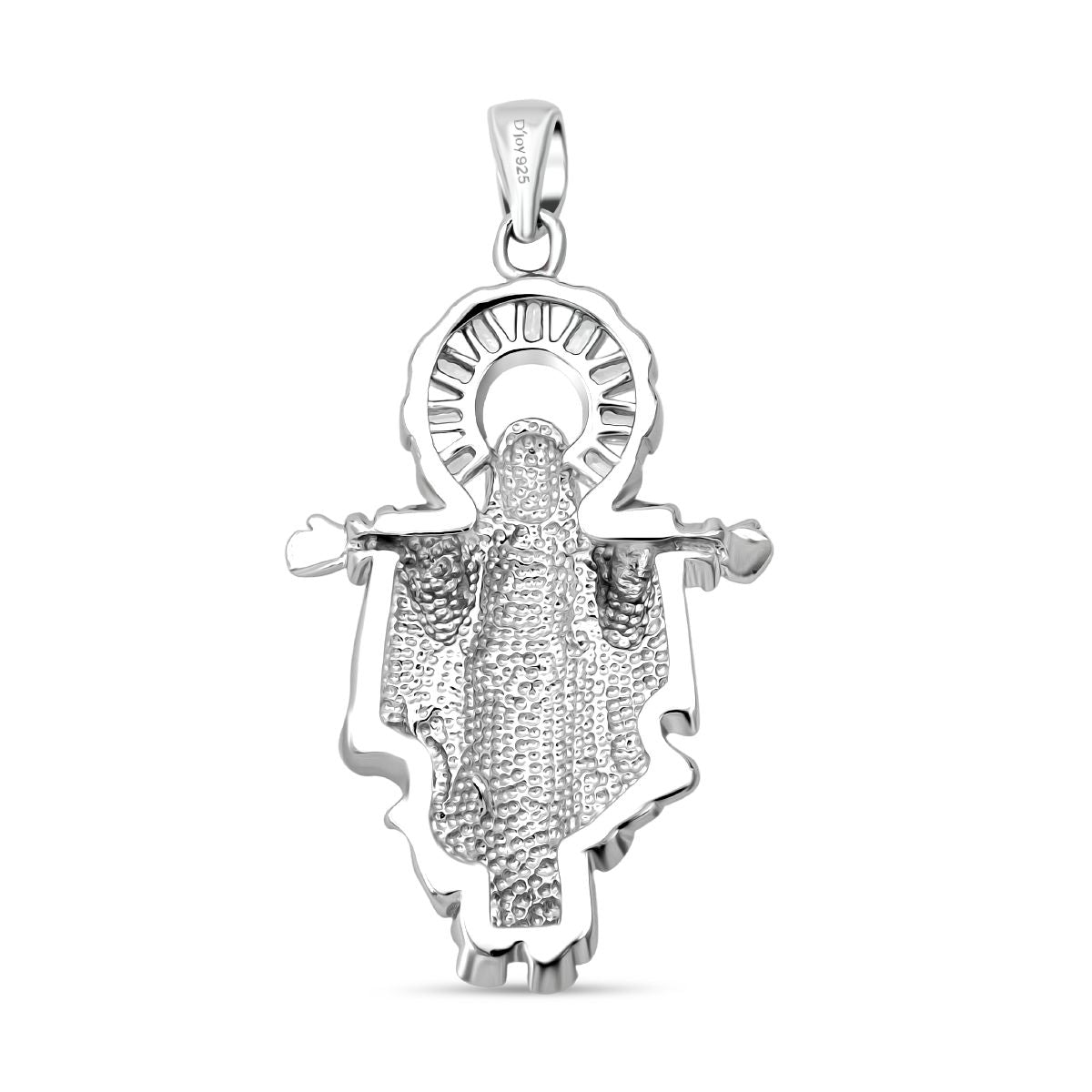LUSTRO STELLA - Weißer Zirkonia Anhänger 925 Silber rhodiniert
