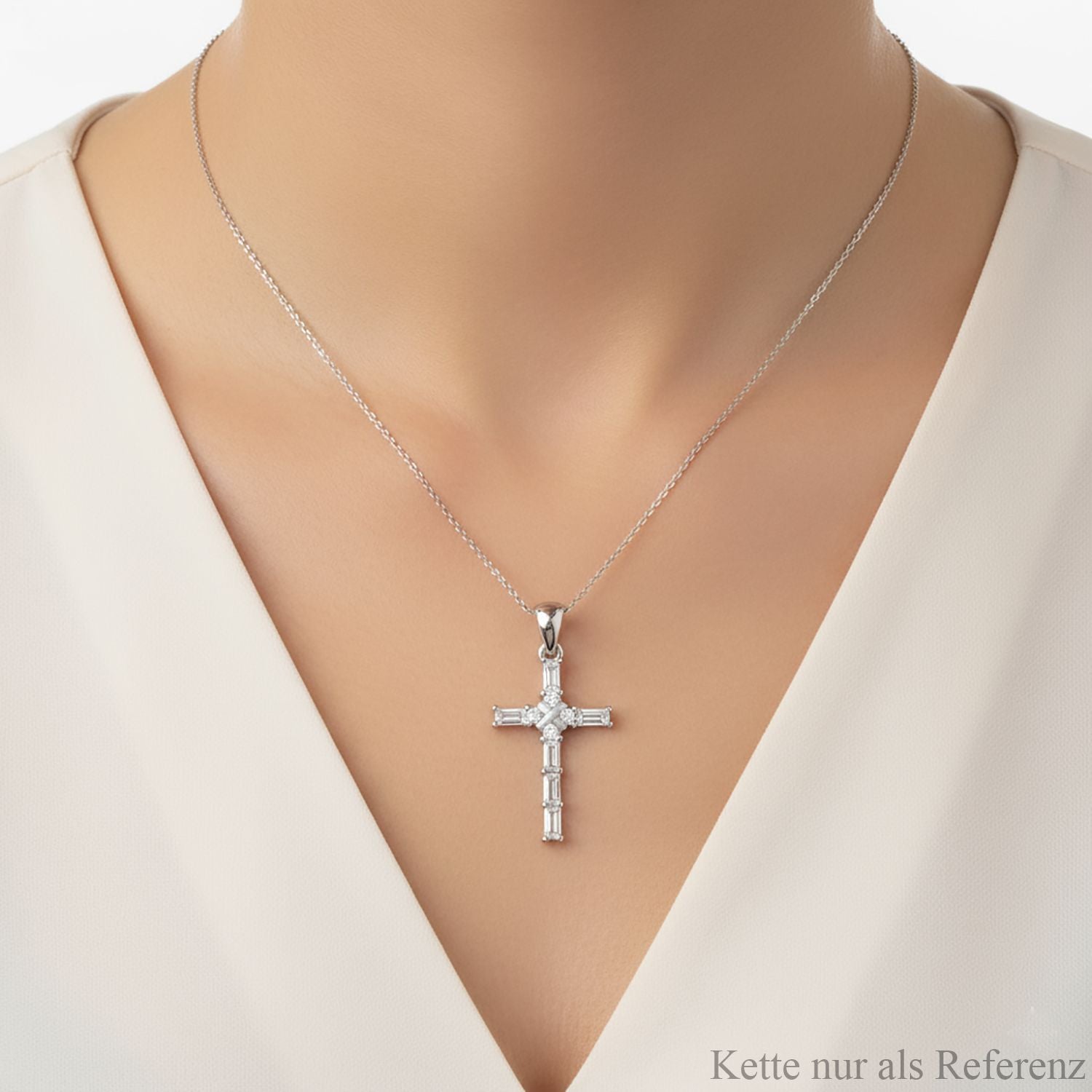 Lustro Stella Weißer Zirkonia Anhänger 925 Silber rhodiniert