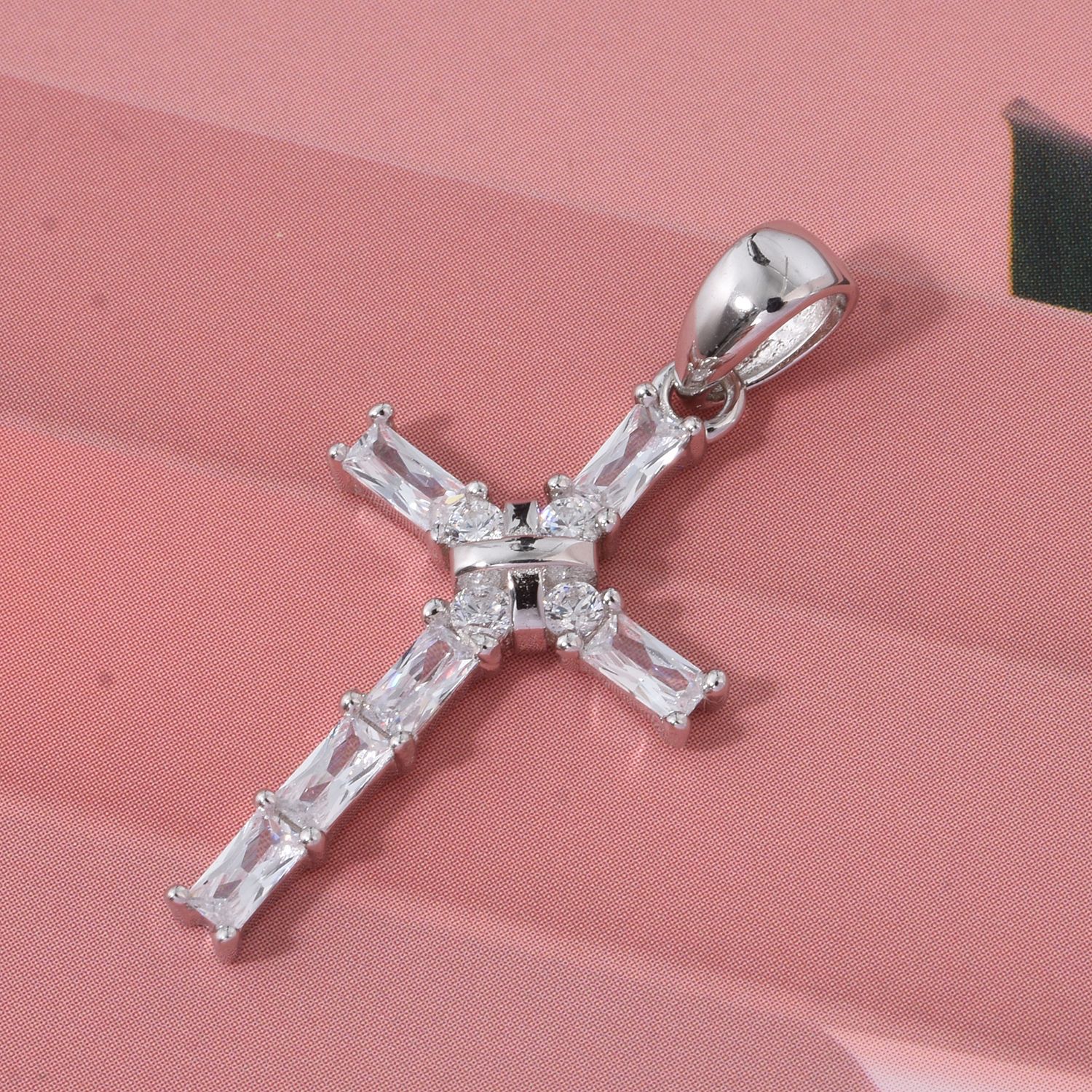 Lustro Stella Weißer Zirkonia Anhänger 925 Silber rhodiniert