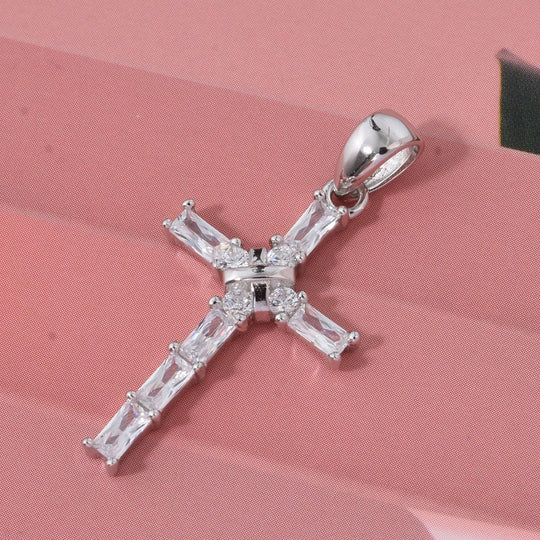 Lustro Stella Weißer Zirkonia Anhänger 925 Silber rhodiniert