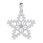 Lustro Stella Weißer Zirkonia Stern Anhänger 925 Silber rhodiniert