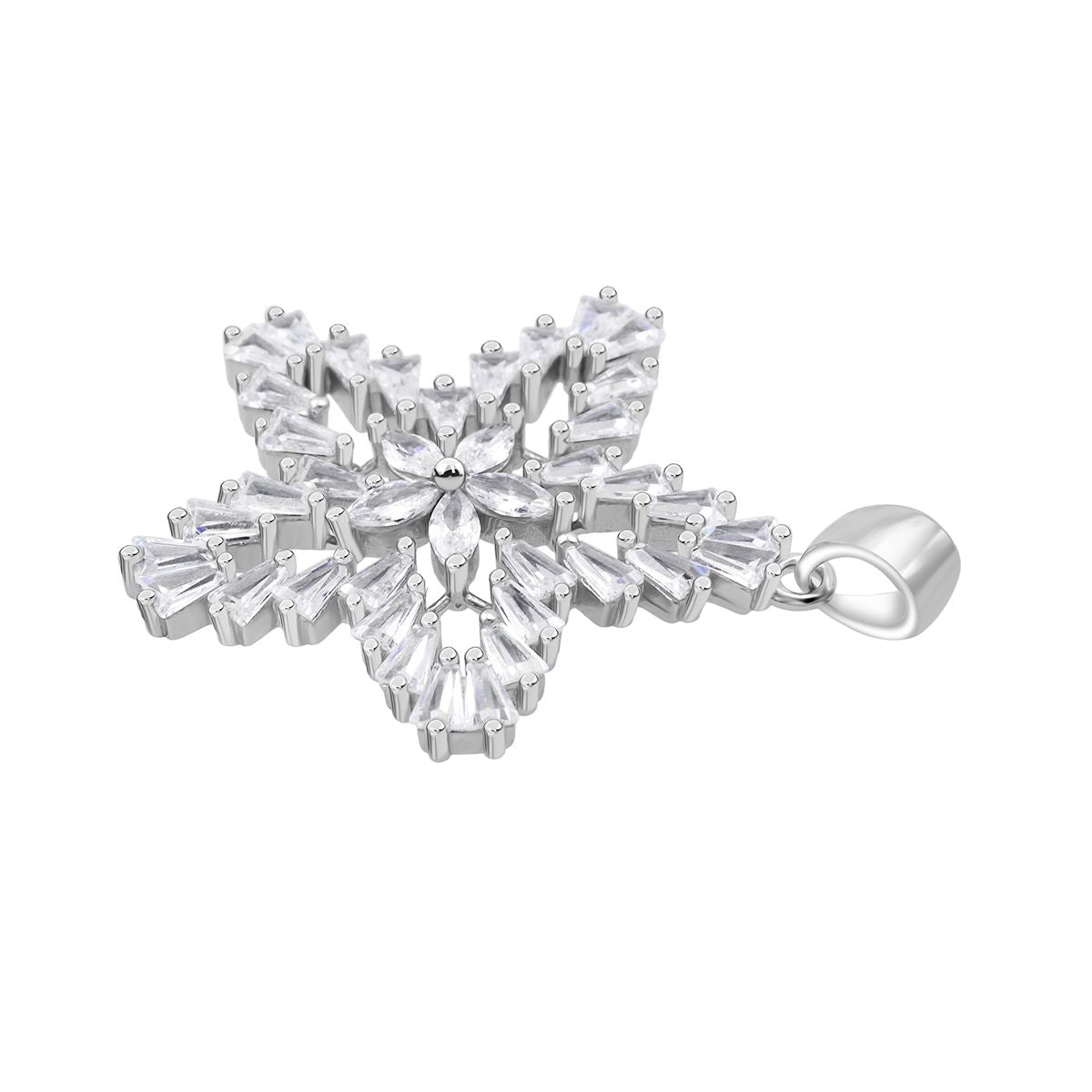 Lustro Stella Weißer Zirkonia Stern Anhänger 925 Silber rhodiniert