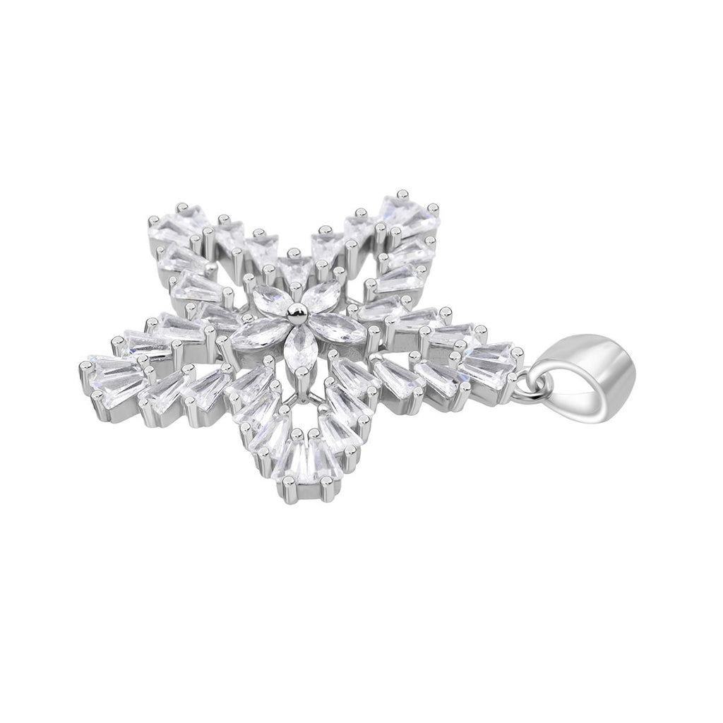 Lustro Stella Weißer Zirkonia Stern Anhänger 925 Silber rhodiniert