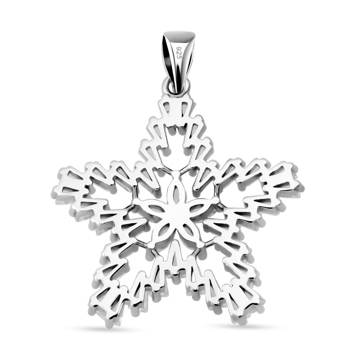 Lustro Stella Weißer Zirkonia Stern Anhänger 925 Silber rhodiniert