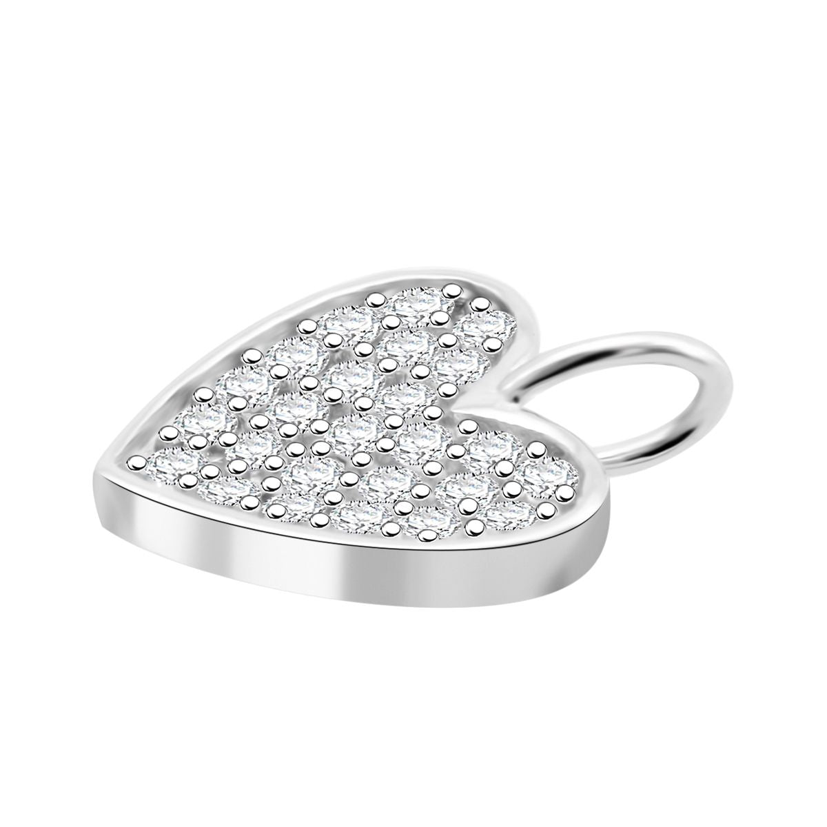 LUSTRO STELLA - Weißer Zirkonia Anhänger 925 Silber rhodiniert
