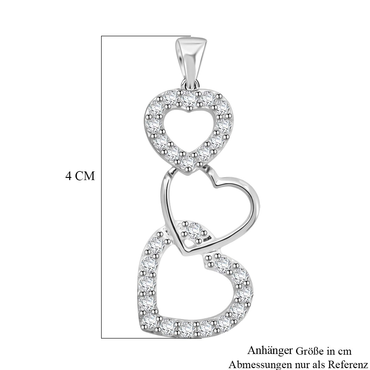 Lustro Stella Weißer Zirkonia Anhänger 925 Silber rhodiniert