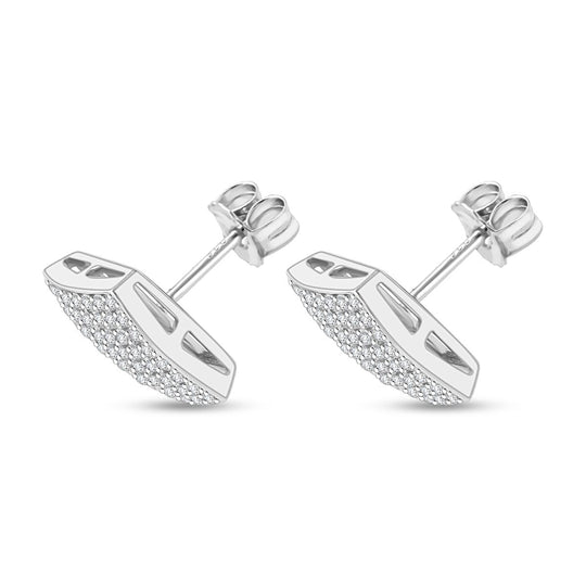 Lustro Stella Weißer Zirkonia Ohrringe 925 Silber rhodiniert
