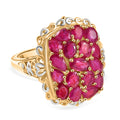 Niassa Rubin Ring Nickelfreies Messing platiniert und vergoldet (Größe 16.00) ca. 4,31 ct
