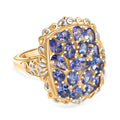 Tansanit Ring Nickelfreies Messing platiniert und vergoldet (Größe 16.00) ca. 2,91 ct