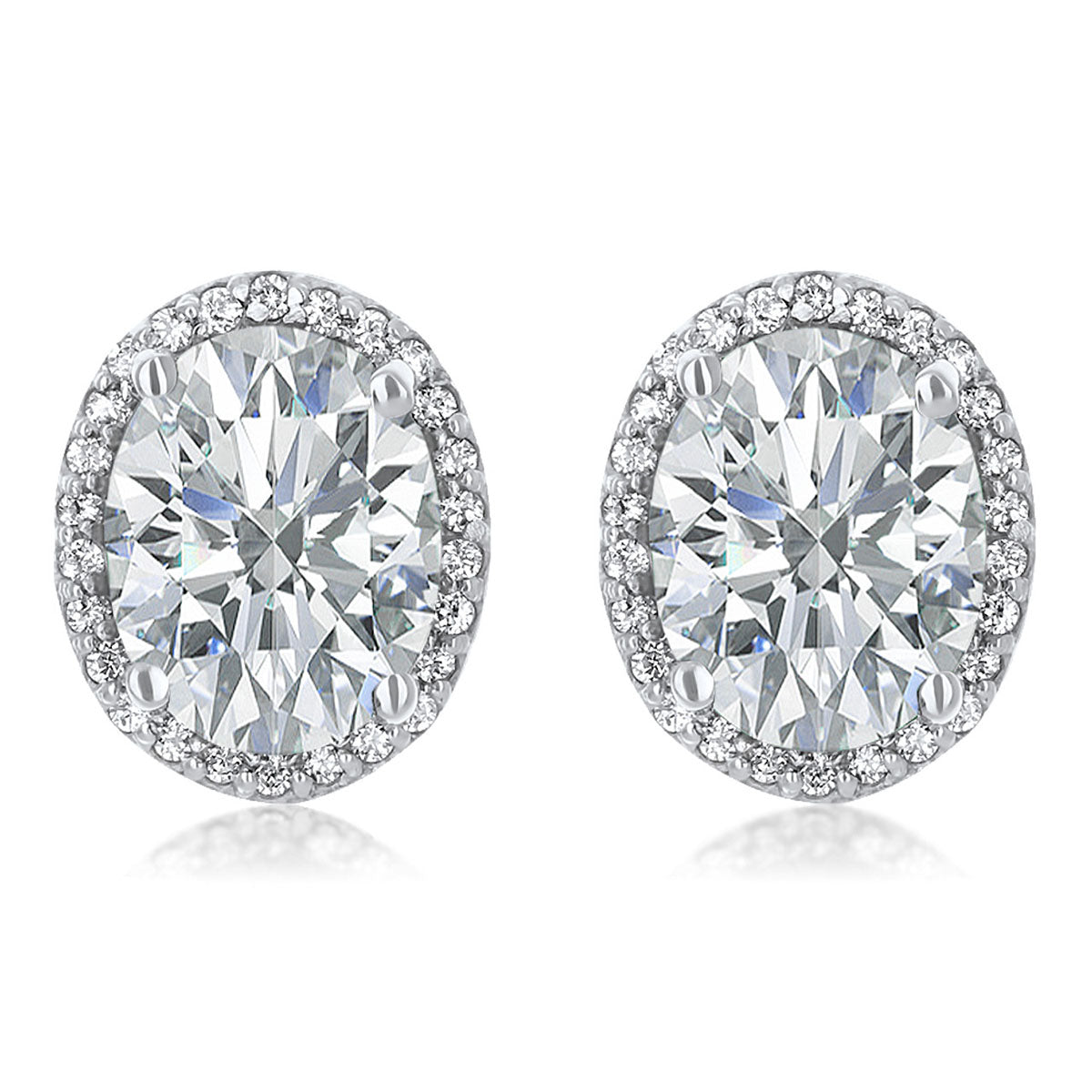 AAA Zirkonia Ohrringe Nickelfreies Messing rhodiniert 2.00 ct