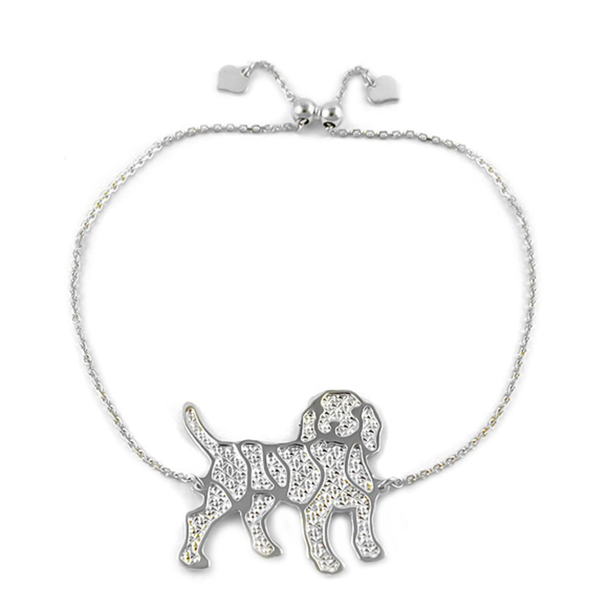 Coryana Armband Hundmotiv,925 Silber, verstellbar ca. 23 cm, ca. 3,90g