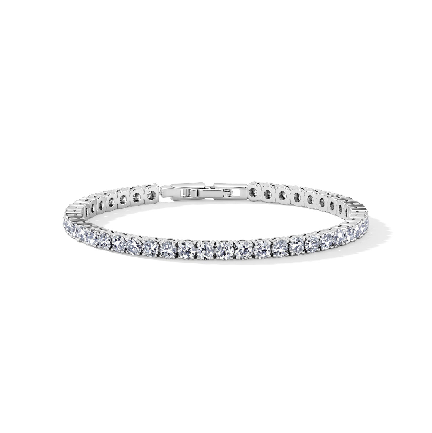 Zirkonia Armband ca. 19 cm Nickelfreies Messing rhodiniert