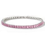 Rosa Zirkonia Armband ca. 19 cm Nickelfreies Messing rhodiniert