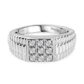 MÜNCHEN CLOSE OUT - D'Joy Weißer Diamant Ring 925 Silber rhodiniert (Größe 18.00)