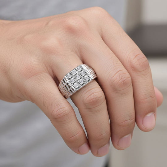 MÜNCHEN CLOSE OUT - D'Joy Weißer Diamant Ring 925 Silber rhodiniert (Größe 20.00)