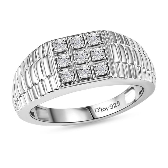 MÜNCHEN CLOSE OUT - D'Joy Weißer Diamant Ring 925 Silber rhodiniert (Größe 20.00)