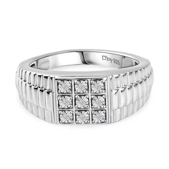 MÜNCHEN CLOSE OUT - D'Joy Weißer Diamant Ring 925 Silber rhodiniert (Größe 20.00)