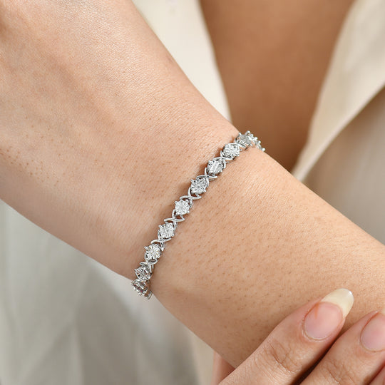 EVER TRUE Weißer Diamant Armband ca. 19 cm Nickelfreies Messing, Rosafarben